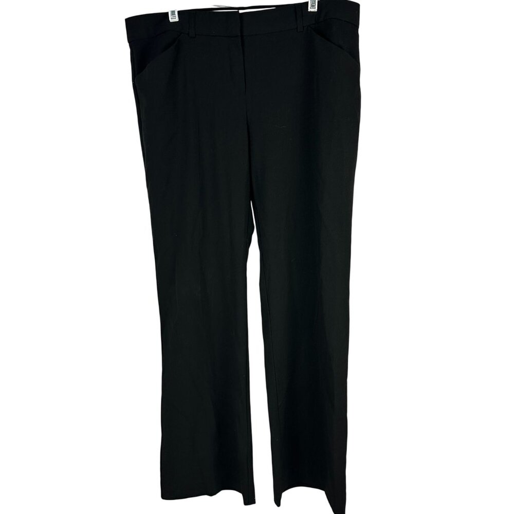 Norma Kamali Womens Black Dress Pants Size 14 Relaxed Straight Leg Stretch